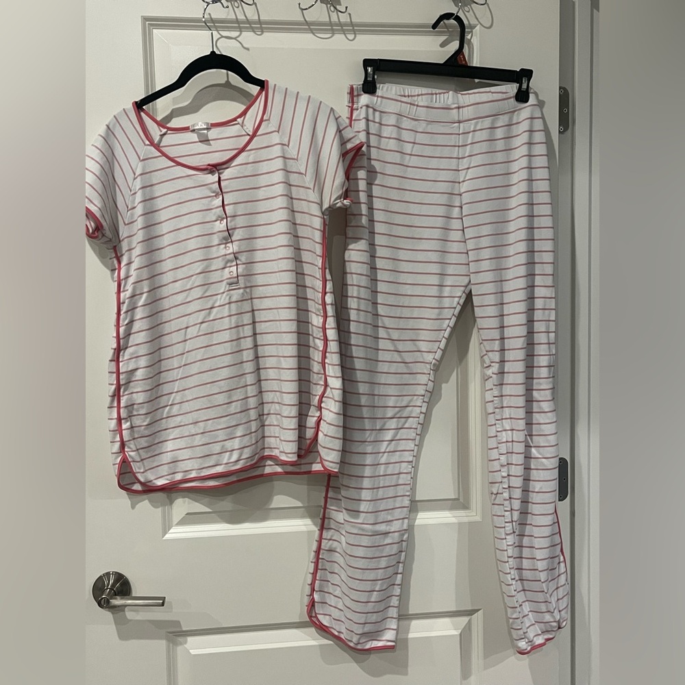 Cozy Pink and White Striped Pajama Set